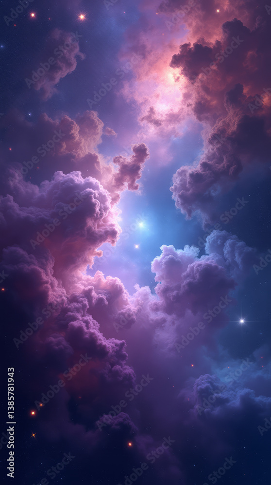 Mesmerizing Deep-Space Nebula Filled with Swirling Cosmic Clouds in Shades of Purple, Blue, and Pink Mesmerizing Deep-Space Nebula Filled with Swirling Cosmic Clouds in Shades of Purple, Blue, and Pink
