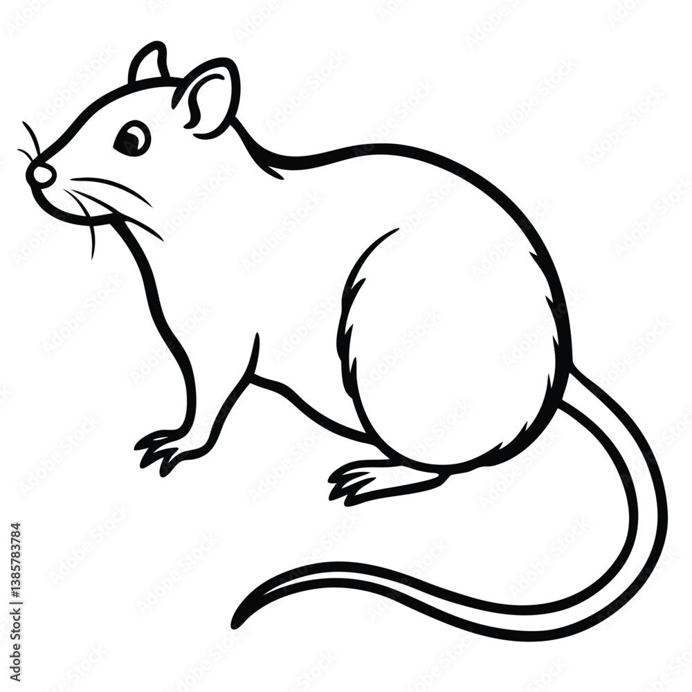 Obraz premium vector illustration of a rat