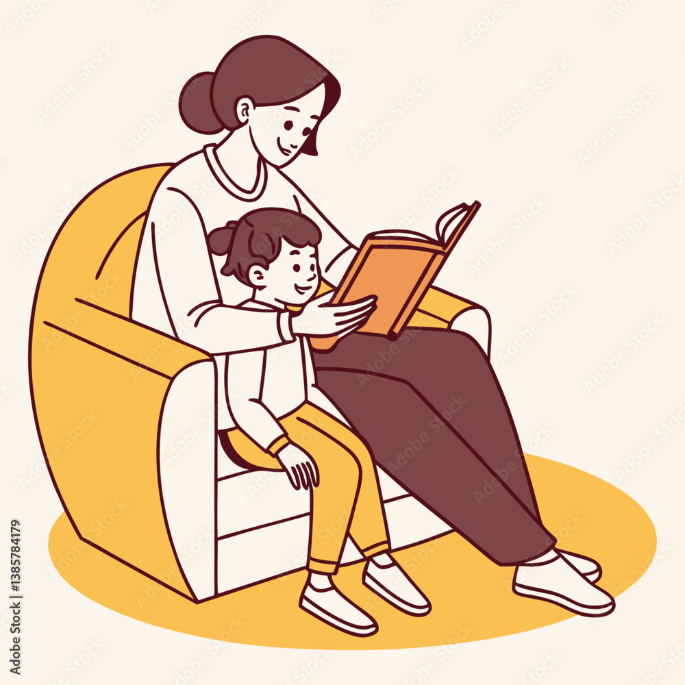 Mother and Child Line Art – Minimalist Vector Illustration of Mom with Baby Mother and Child Line Art – Minimalist Vector Illustration of Mom with Baby