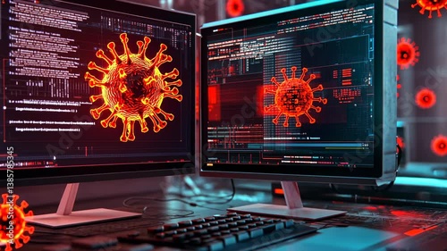 Coronavirus Pandemic Digital Visualization: Analyzing Data and Virus Structure on Computer Screens