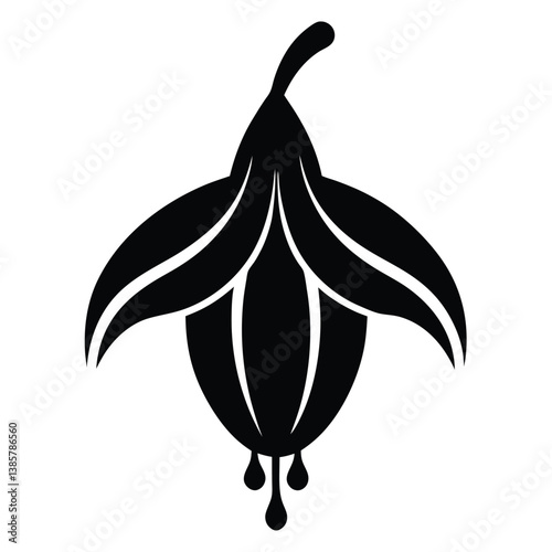 A banana blossom icon with a drooping layered.