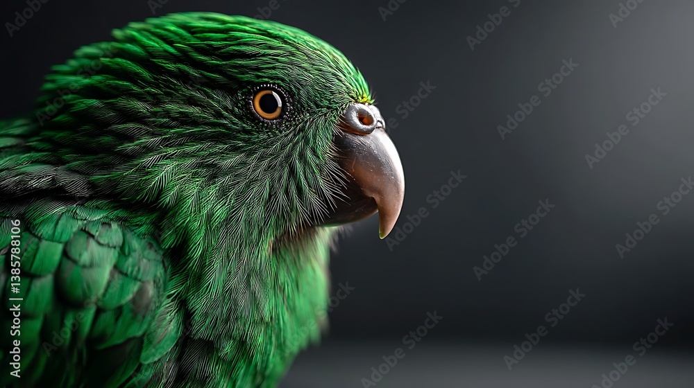 Obraz premium Close-up of colorful macaw parrot studio light tropical environment exotic feathers on white background