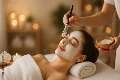 Relaxing Facial Treatment at a Calm Spa During a Soothing Afternoon