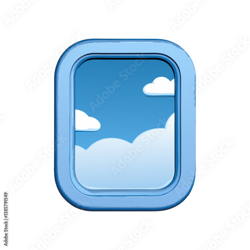 Sky view icon vector design in blue colors for nature and travel concept