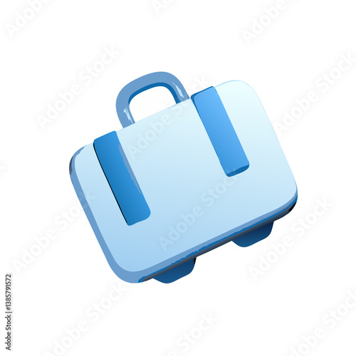Suitcase icon vector design in blue colors for travel and packing concept
