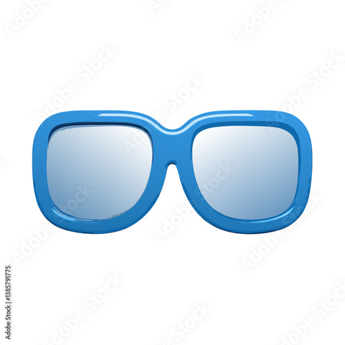 Sunglasses icon vector design in blue colors for summer and fashion concept
