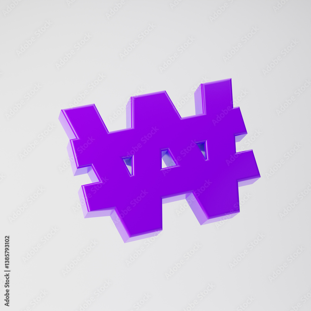 Obraz premium Won icon isolated over white background. 3d rendering.