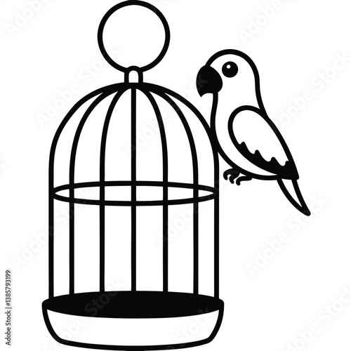 birdcage with a bird