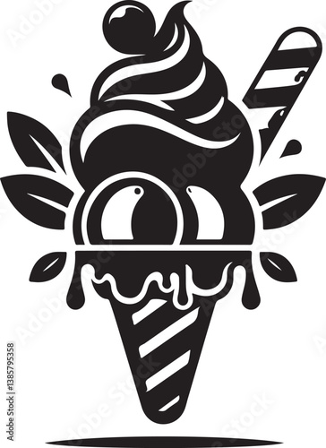 ice crème vector silhouette