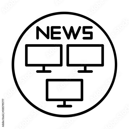 TV Newsroom Icon Design