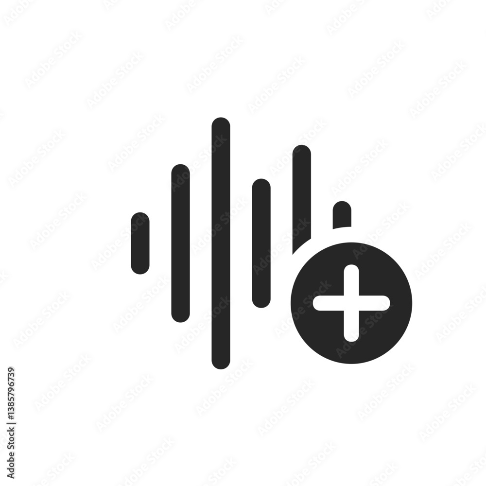 Waveform Badge Plus Icon Waveform Badge Plus Icon