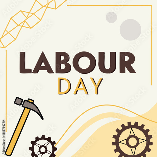 Labour Day Celebration - Tools, Gears, and Hard Hat Design