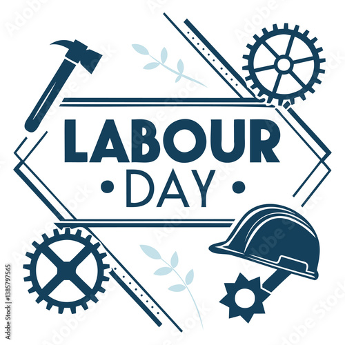 Labour Day Celebration - Tools, Gears, and Hard Hat Design
