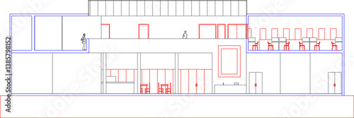 silhouette design vector illustration sketch drawing of modern minimalist office building architecture