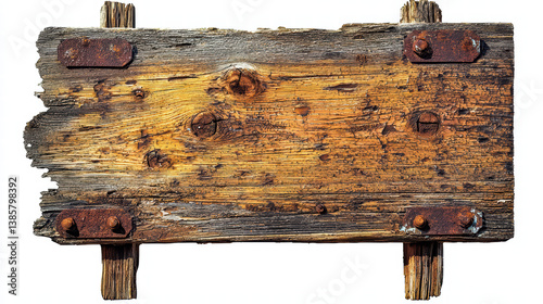 Rustic Signboard: An aged wooden signboard, weathered by time, its rustic charm evident in every grain, presenting a classic vintage appeal.