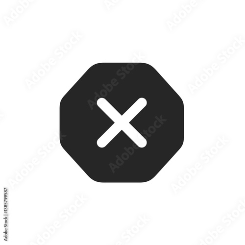 X Mark Octagon Filled Icon
