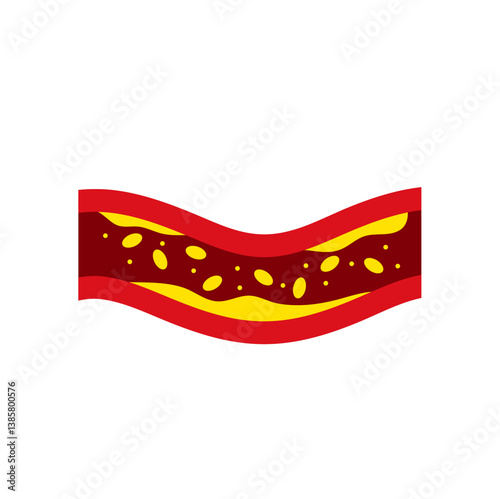 Artery with cholesterol plaque buildup vector illustration 