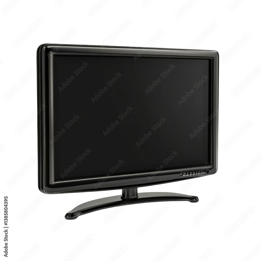 Sleek flat screen television displaying a crisp image against a minimalist background enhancing modern living spaces isolated on transparent background.. Sleek flat screen television displaying a crisp image against a minimalist background enhancing modern living spaces isolated on transparent background..