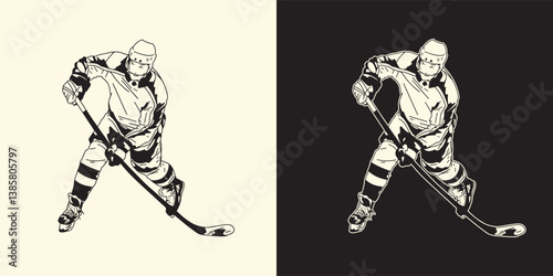 Canvas Print Ice hockey player in action