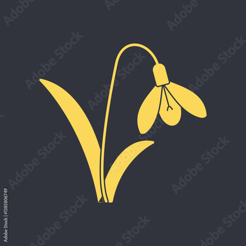 Snowdrop trendy glorious abstract vector illustration colorful useful design