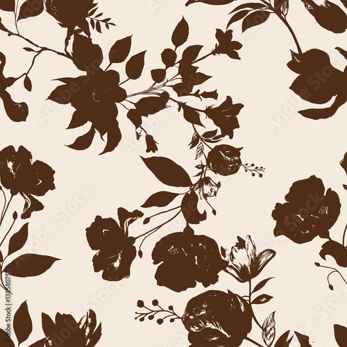 Seamless abstract floral pattern. Vector Illustration.