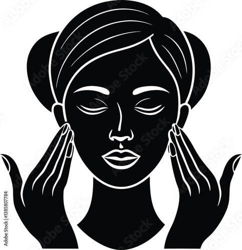  face massage illustration eps.