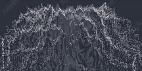 Abstract noisy  lines on dark  background. Chaotic lines texture.