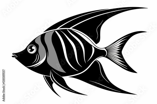 angelfish sihouette black vector