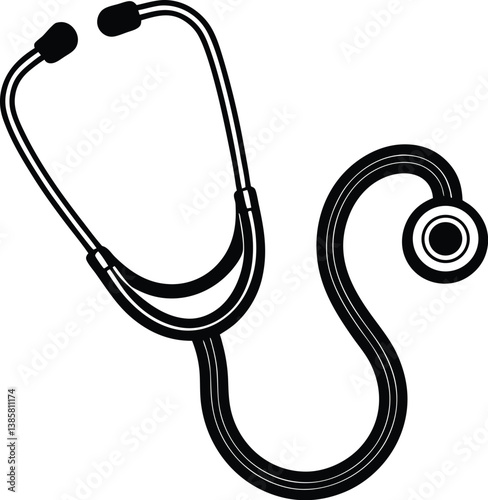 medical stethoscope isolated on white.