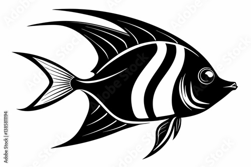 angelfish sihouette black vector