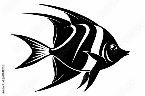angelfish sihouette black vector