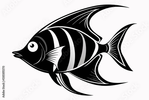angelfish sihouette black vector
