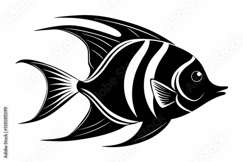 angelfish sihouette black vector