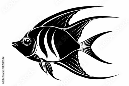 angelfish sihouette black vector