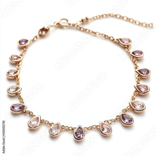 Wallpaper Mural Elegant Rose Gold Necklace with Teardrop Shaped Gemstones Torontodigital.ca