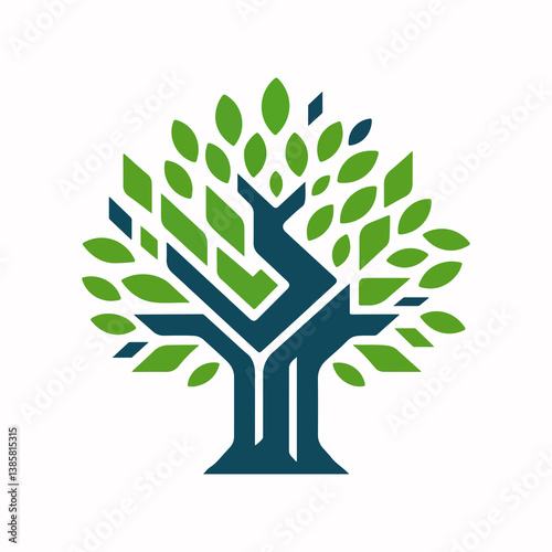 Abstract Green Tree Design photo