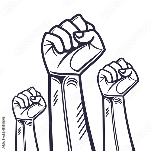 Raised Fists - Symbol of Strength, Unity, and Resistance