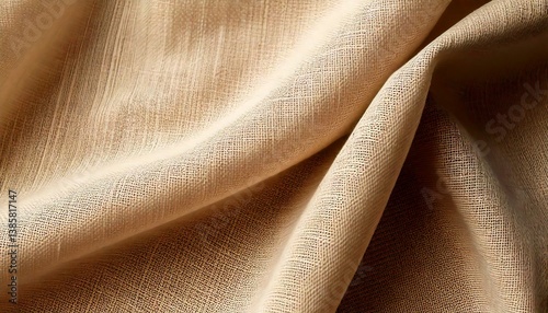 High-Resolution Linen Fabric Texture – Beige Tone, Macro Close-Up with Natural Wear