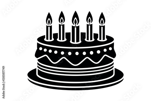 Celebratory Birthday Cake With Candles for Special Occasions and Joyful Gatherings