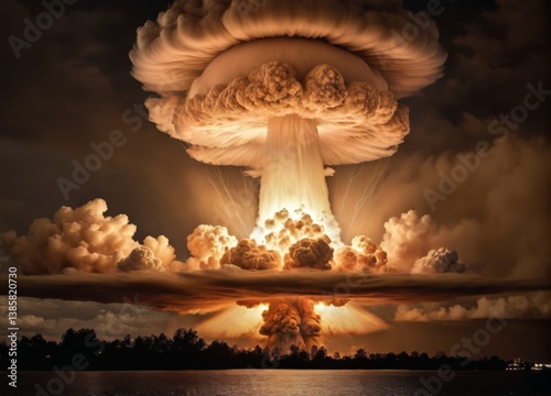 キノコ雲、原爆、水爆、爆弾、戦争、終末、爆発、煙、爆風、悲劇、放射能、放射線、被爆、原子力、核爆弾、核戦争 photo
