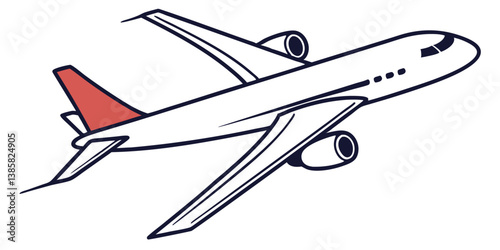 Stylized Airplane Vector Illustration for Travel and Adventure Themes