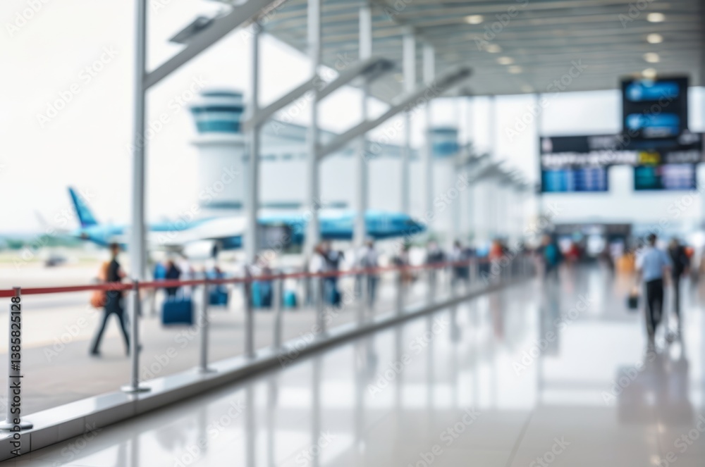Fototapeta premium 国際空港ターミナル、ソフトフォーカス背景イメージ