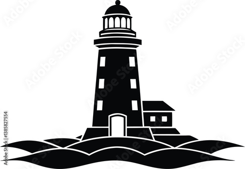 lighthouse silhouette vector icon, lighthouse vector illustration, lighthouse on white background.