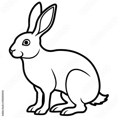 Minimalist Snowshoe Hare Vector Illustration