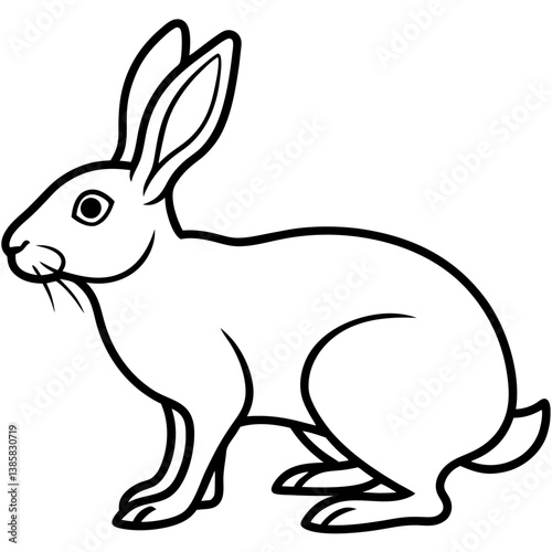 Minimalist Snowshoe Hare Vector Illustration