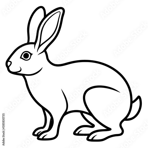 Minimalist Snowshoe Hare Vector Illustration