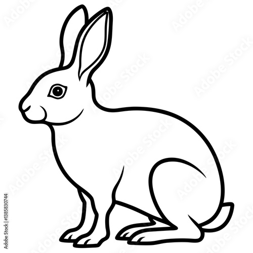 Minimalist Snowshoe Hare Vector Illustration