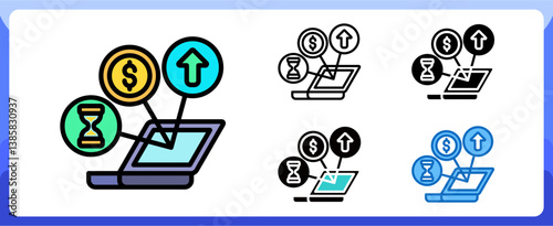 Productivity Icon Business Opportunity and Planning Management Multi Style Design Vector Concept