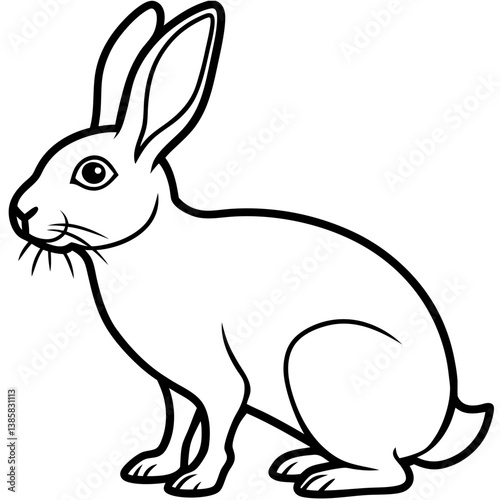 Minimalist Snowshoe Hare Vector Illustration