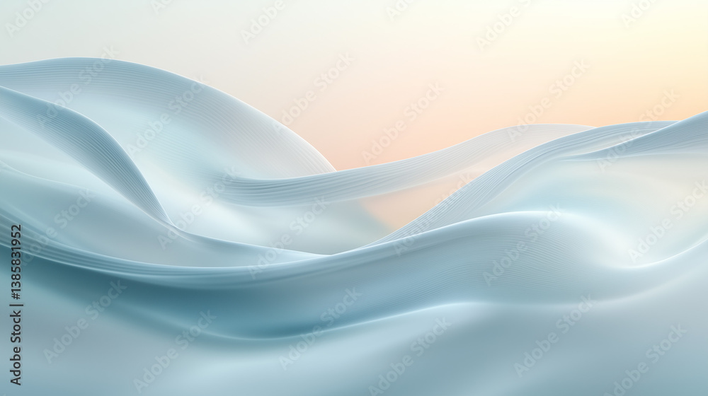 Fototapeta premium Soft abstract blue cloud wave on yellow background wallpaper.